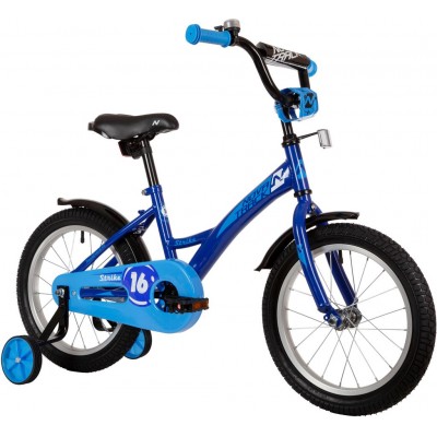 Велосипед NOVATRACK 16" STRIKE синий, тормоз нож, крылья корот, полная защита цепи (163STRIKE.BL22)