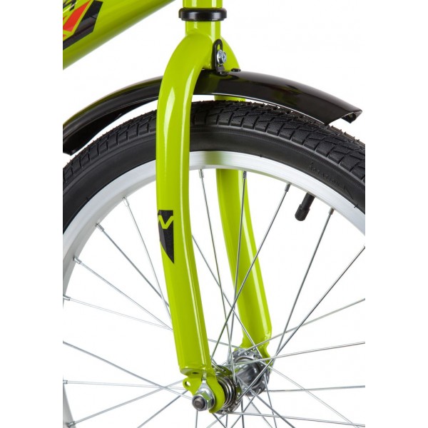Велосипед NOVATRACK 20" TWIST зелёный, тормоз нож, крылья корот, защита А-тип (201TWIST.GN20)