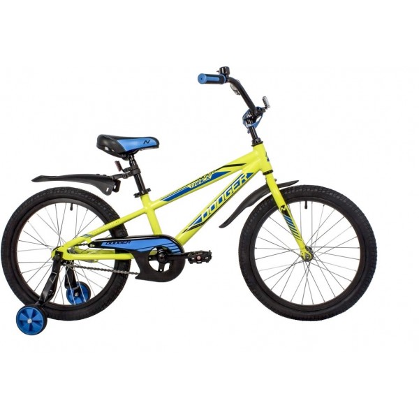 Велосипед NOVATRACK 18" DODGER алюм., зелёный, тормоз нож, короткие крылья, защита цепи А-тип (205ADODGER.GN22)