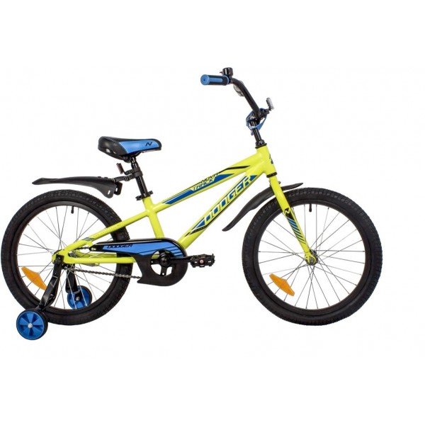 Велосипед NOVATRACK 18" DODGER алюм., зелёный, тормоз нож, короткие крылья, защита цепи А-тип (205ADODGER.GN22)
