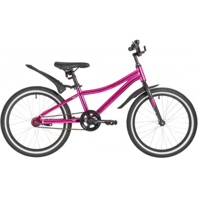 Велосипед NOVATRACK 20" PRIME AG алюм., розовый металлик,  ножной тормоз, короткие крылья (207APRIME.GPN20)