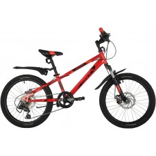 Велосипед NOVATRACK 20" EXTREME 6.D красный,  сталь, 6 скор., Shimano TY21/Microshift TS38, дисковый тор (20SH6D.EXTREME.RD21)