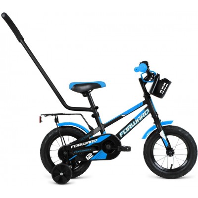 Детский велосипед Forward METEOR 12 ( рост) черный/синий 2022 год (IBK22FW12241)