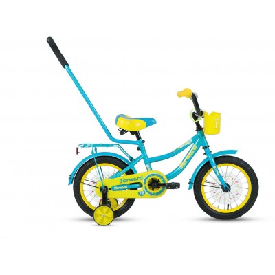 Детский велосипед Forward FUNKY 14 ( рост) бирюзовый/желтый 2022 год (IBK22FW14223)