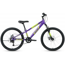 Горный велосипед хардтейл  Altair AL 24 D (12" рост) фиолетовый/зеленый 2021 год (RBKT1J347005)