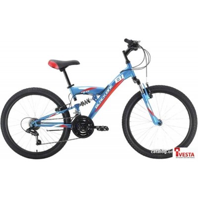 Велосипед Black One Ice FS 24 2022 (голубой/белый/красный)