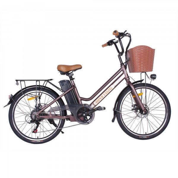 Электровелосипед HIPER Engine B62 (2021) коричневый/металик