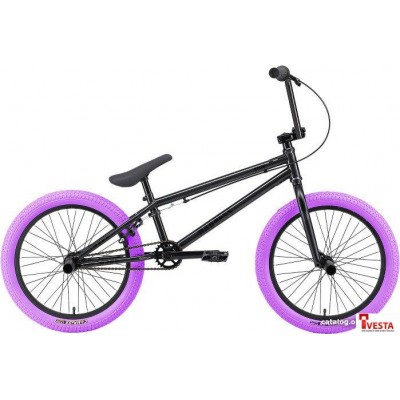 Велосипед Stark Madness BMX 4 2024 (серо-фиолетовый/черный/фиолетовый)