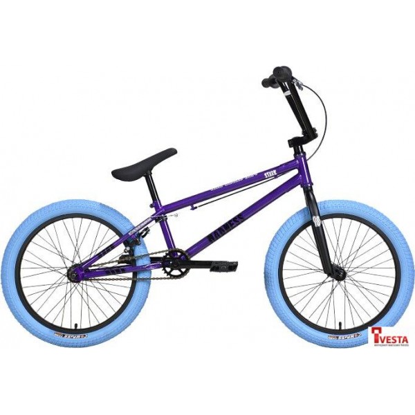 Велосипед Stark Madness BMX 4 2024 (серо-фиолетовый/черный/синий)