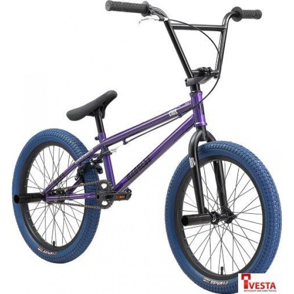 Велосипед Stark Madness BMX 4 2024 (серо-фиолетовый/черный/синий)