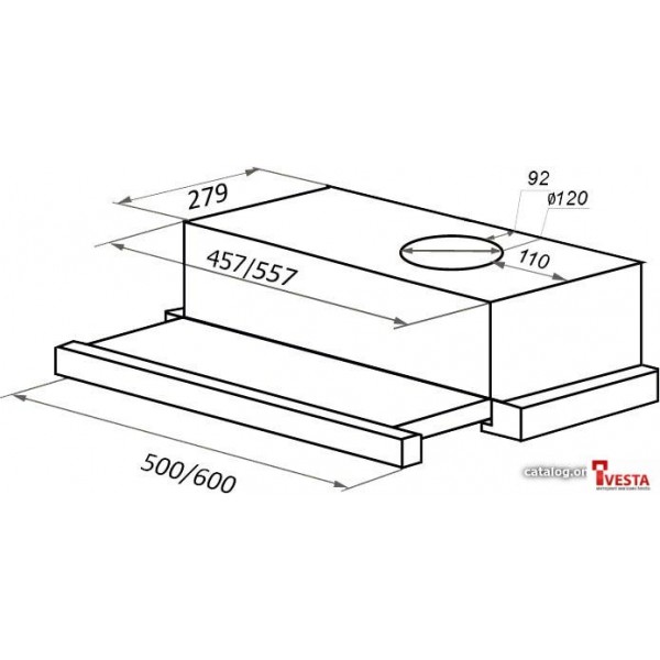 Кухонная вытяжка MAUNFELD VS Light 50 (нержавеющая сталь)